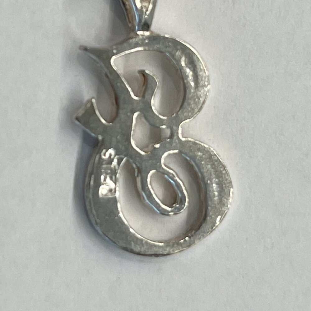 Vtg Sterling Silver Script Initial "J" Pendant - image 5